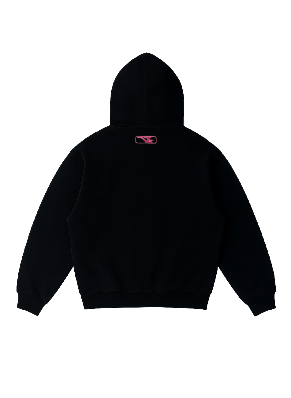 Star Zip-Up Hoodie Black